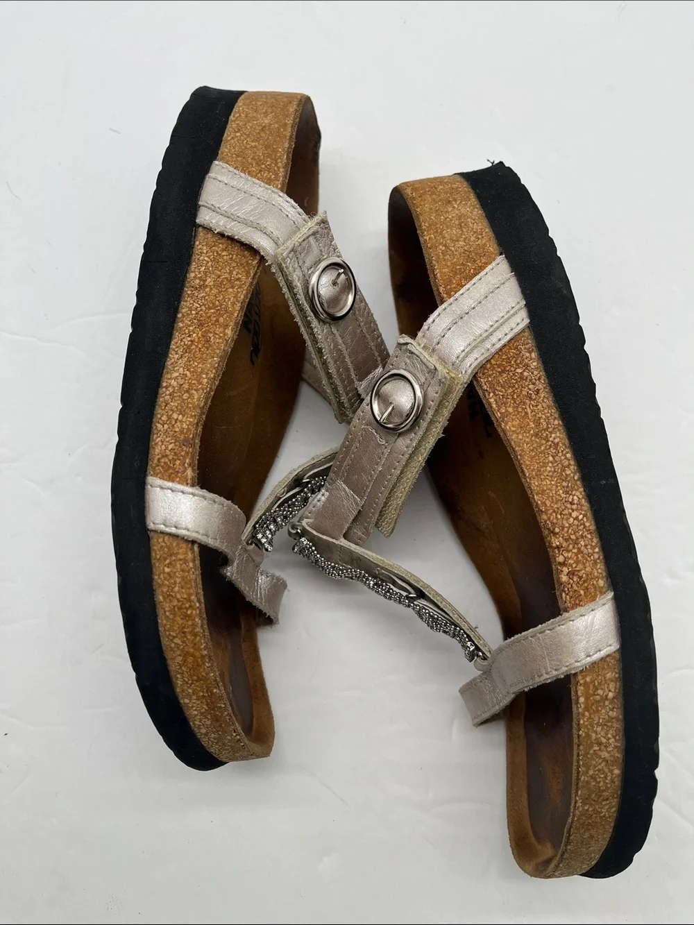 Naot Malibu Metallic Embellished T‑Strap Sandals Women’s 37/  6 Comfort Flaw